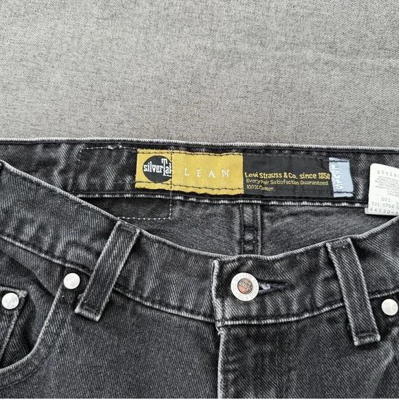 Vintage LEVIS SilverTab Lean Jeans 32x30 Gray 100% Cotton MADE IN